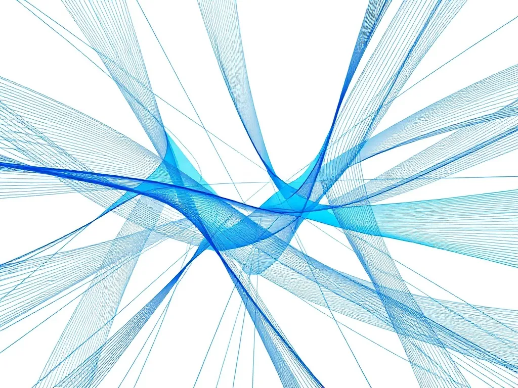 Abstract mathematical visualization, geometric patterns, blu