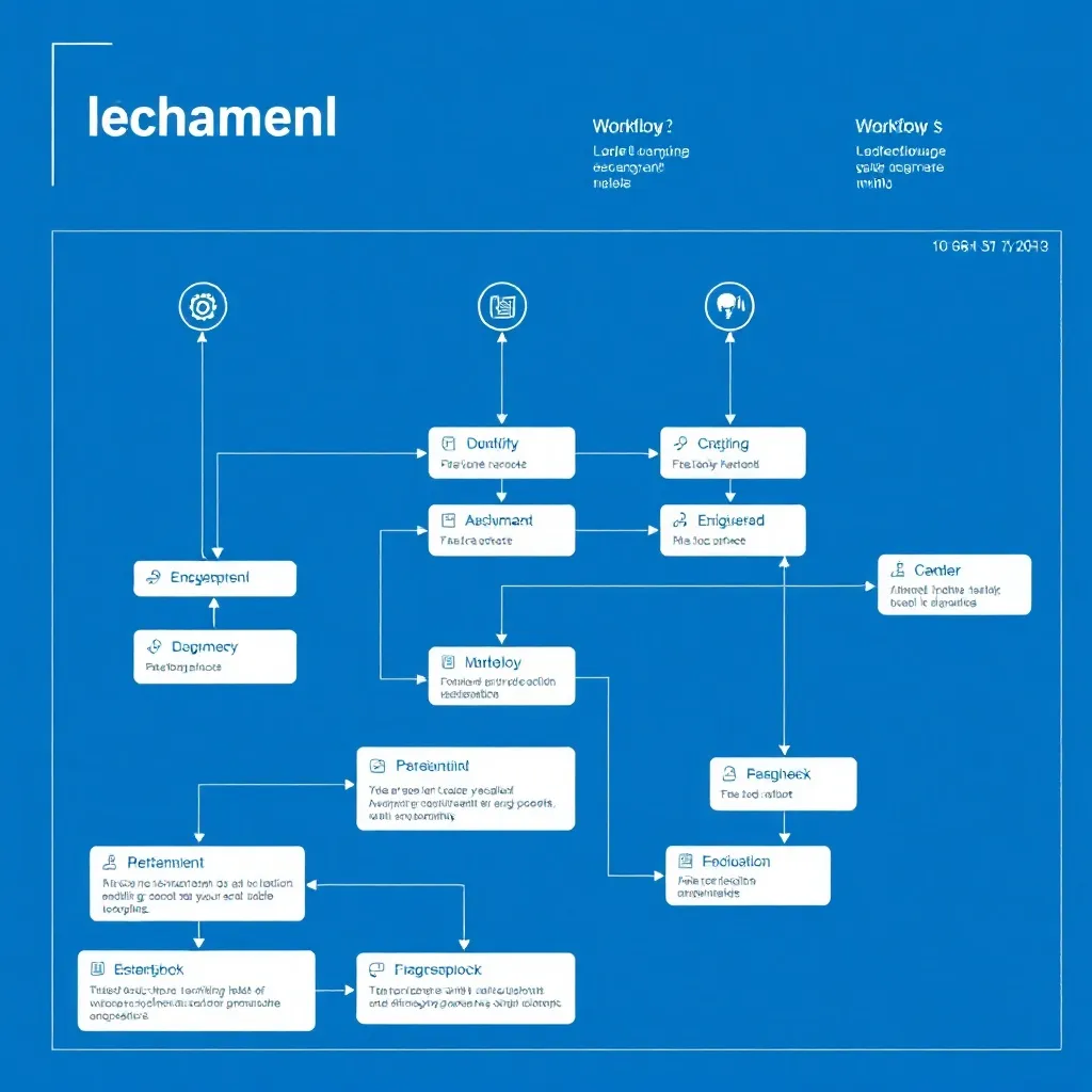Technical schematic of a machine learning workflow, clean en